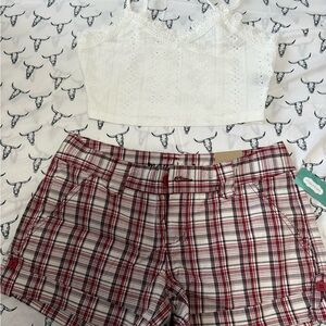 Maurices Red and White Plaid Garment